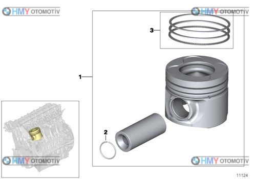 Piston Bmw M47 4 Adet-M57- 6 Adet-0.50  E46 E53 3 Serisi X5  11217787000 8770230050