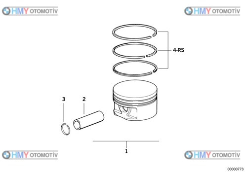 Piston Bmw 0.25  E36 E46 E39 3 Serisi 5 Serisi  11251437048 0831901