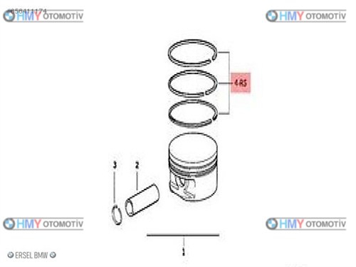 Sekman M52 Std (84X1.5+1.5+2Mm)   Bmw Standart(84.00-1.5.75X3)  E36 E36 E46 E39 3 Serisi 5 Serisi  11251437142 0681550050