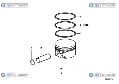 Piston Bmw 80Mm-0.25  E36 E46 E39 3 Serisi 5 Serisi  11251437148 0830401