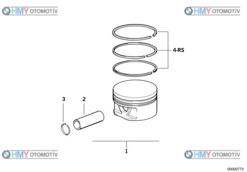 Piston Bmw Standart  E36 E46 3 Serisi  11251437152 8770220Std