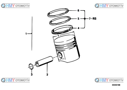 Piston Bmw 0.50  E28 E30 E34 5 Serisi 3 Serisi  11251705325 0817702