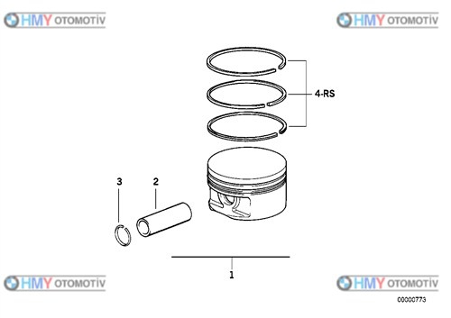 Piston Bmw 0.50 Vanossuz  E36 E34 3 Serisi 5 Serisi  11251722506 8770211050