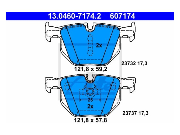 Fren Balatası E60 Arka 520530i/d ATE_13046071742 ATE