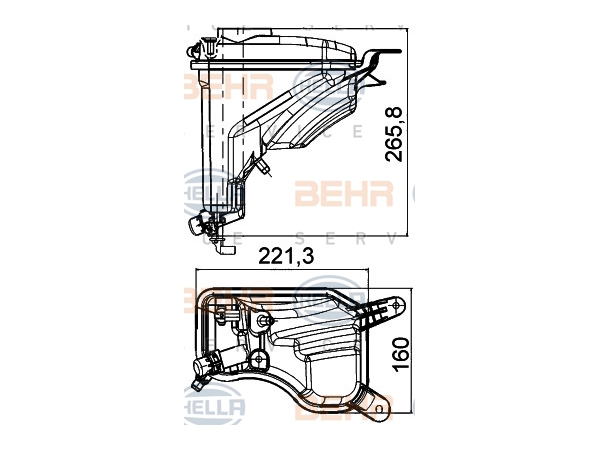 Radyatör Su Deposu E87 E90 E84 (Benzin) BHR_8MA376789751  HELLA