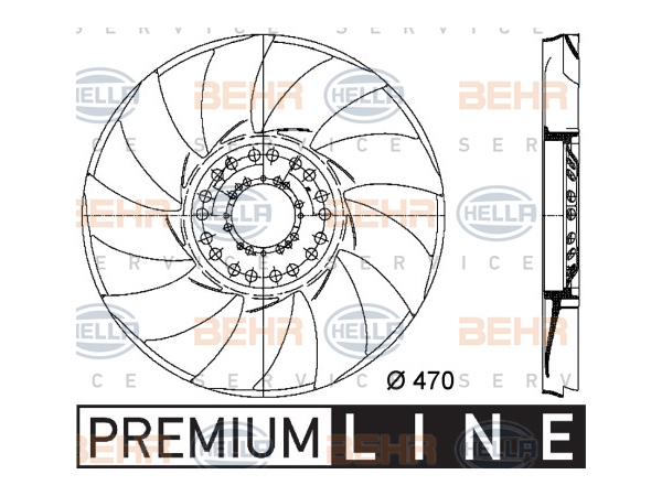 Pervane M62 N62 N73 [E65 E53] (9 Kanat) BHR_8MV376733241  HELLA