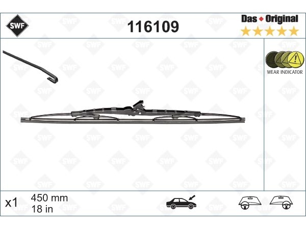 Silecek E53 Arka 45cm  SWF_116109 SWF