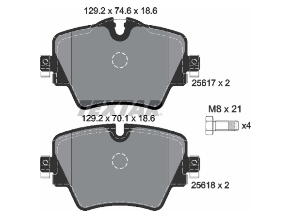 Fren Balatası F45 F48 F39 G30 Mini-F54/F60 Ön 2.02.5 TEX_2561701 TEXTAR