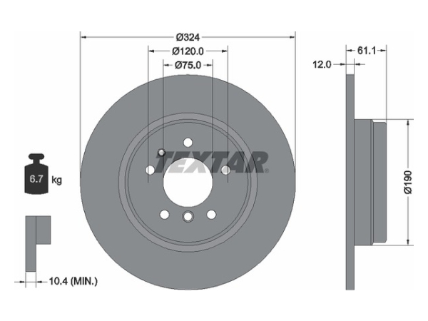 Fren Diski E38 Arka Düz 728740i 730d TEX_92058400 TEXTAR