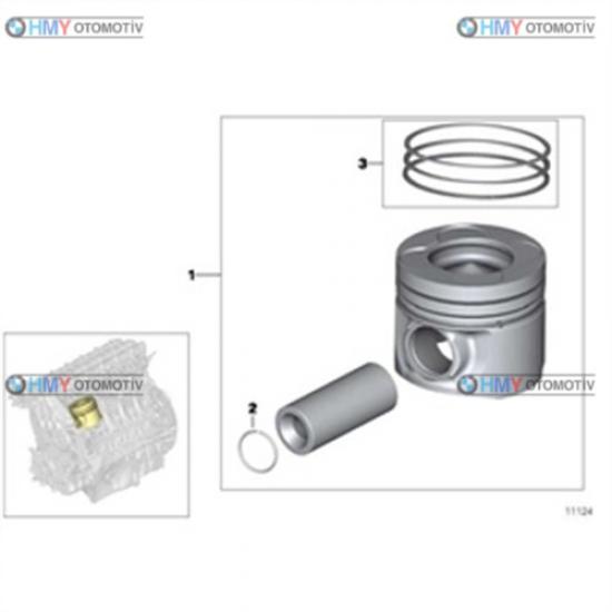 Piston Bmw 0.50-80.00 Mm  E36 E34 E39 E38 3 Serisi 5 Serisi 7 Serisi  11252246632 11252246632