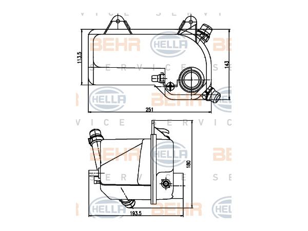 Radyatör Su Deposu E53 [M62] BHR_8MA376789721  HELLA