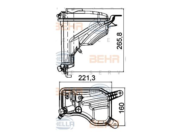 Radyatör Su Deposu E87 E90 E84 (Benzin) BHR_8MA376789751  HELLA