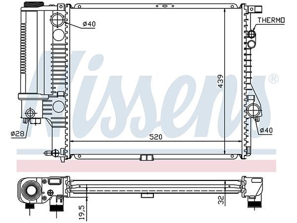 Motor Su Radyatörü E39 [M52] Otm/Şanz (Klimalı) 1996-98 NSN_60607A  NISSENS