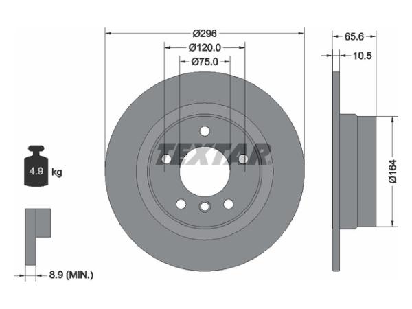 Fren Diski E87 E90 Arka Düz 118/120i; 316320i 316/318d TEX_92133103 TEXTAR