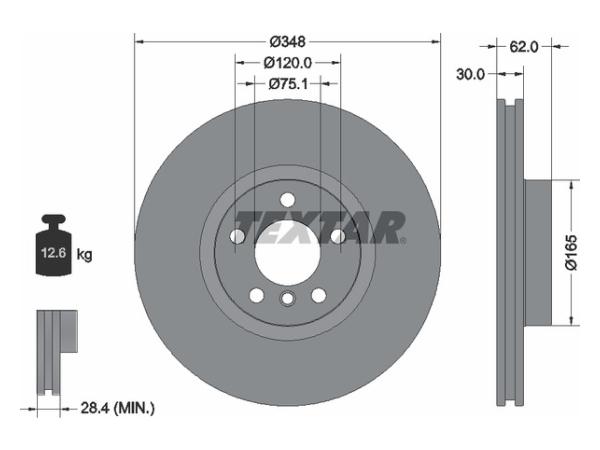 Fren Diski E70 E71 F15 F16 Ön Havalı 3.04.0i/d 4.8i TEX_92160905 TEXTAR