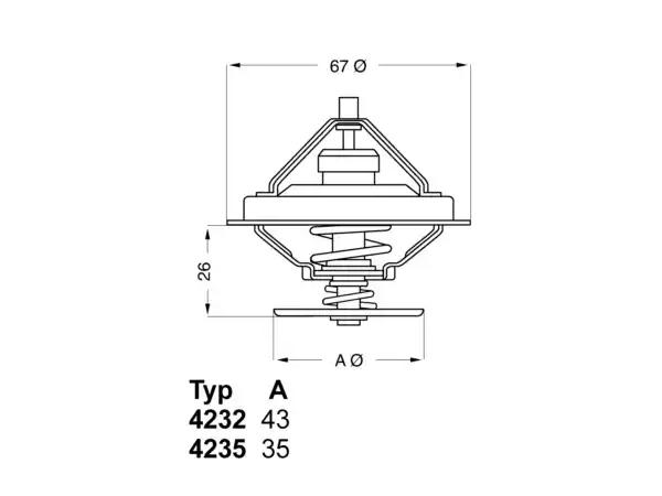 Termostat M20 M30 M50 [E30 E34 E36] 80C WHL_423580D  Wahler