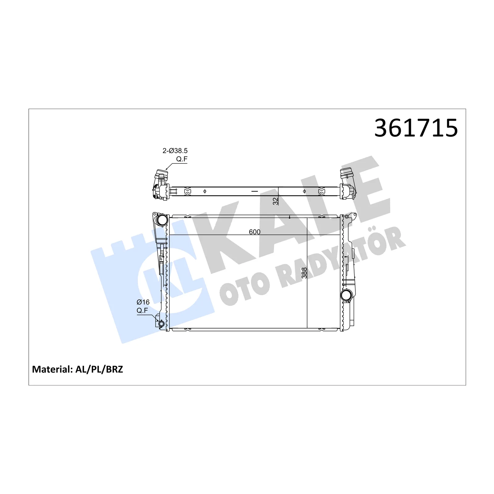 BMW X3 F25 SU Radyatörü 8MK376743474 17118623369 KALE