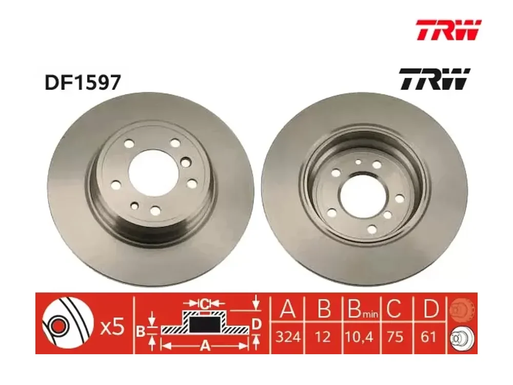 BMW E31 E38 Fren Diski TRW DF1597