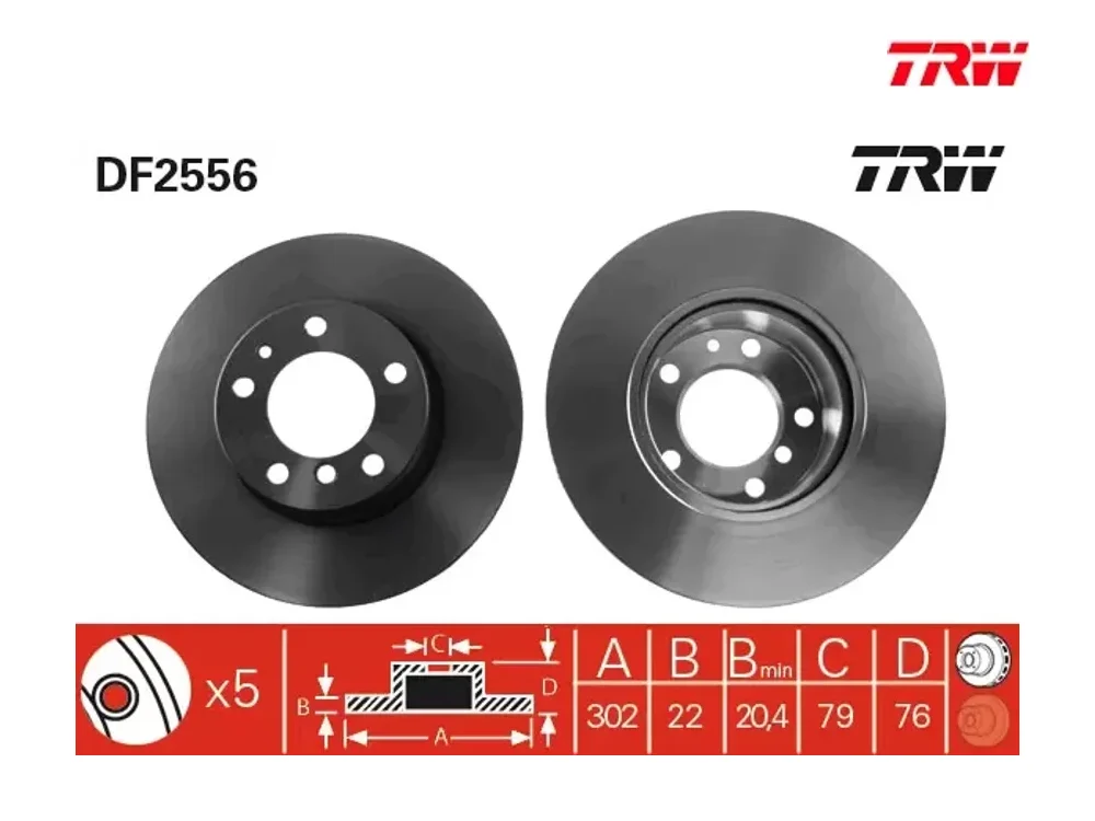 BMW E32 E34 Fren Diski TRW DF2556