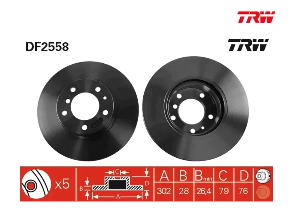 BMW E32 E34 Fren Diski TRW DF2558