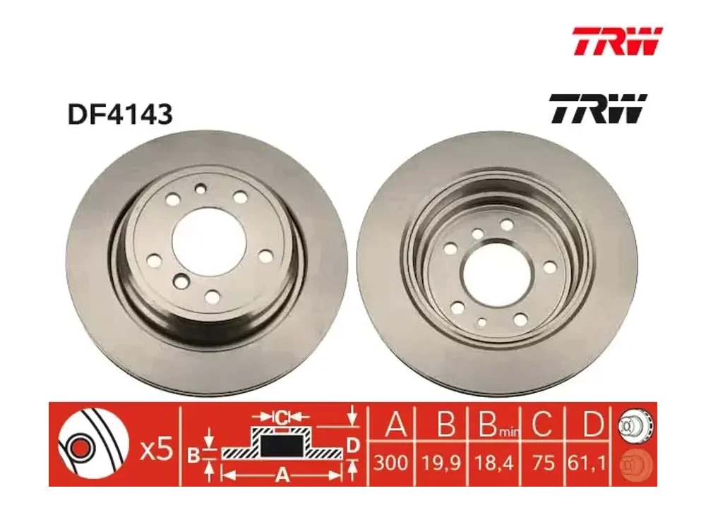 BMW E34 Fren Diski TRW DF4143