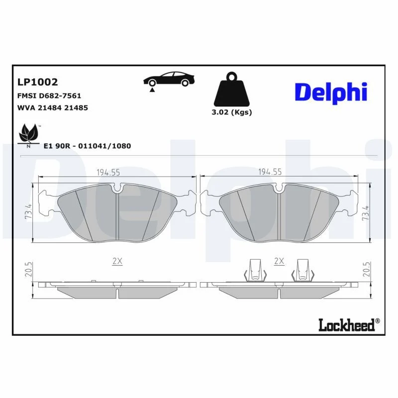 BMW E38 E52 Fren Balatası Ön DELPHI LP1002