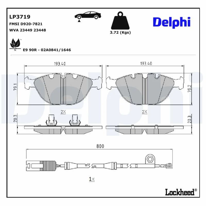 BMW E53 Fren Balatası Ön DELPHI LP3719