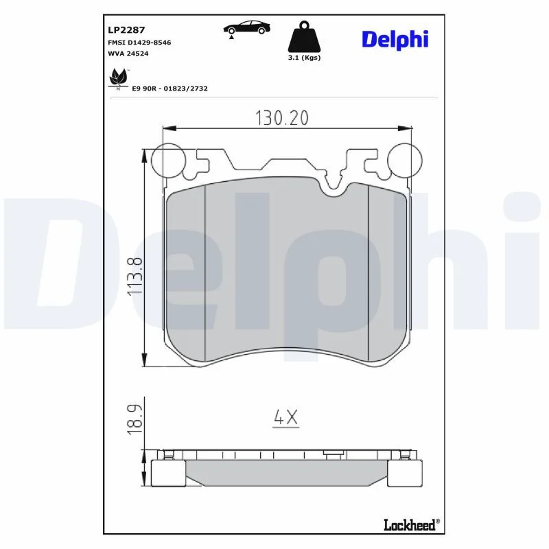 BMW E70 E71 E72 F15 F16 F85 Fren Balatası Ön DELPHI LP2287