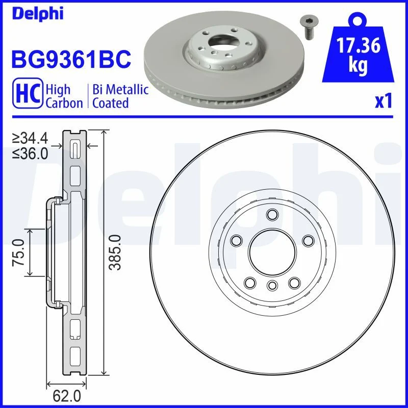 BMW E70 E71 E72 F15 F85 Fren Diski Ön DELPHI BG9361BC