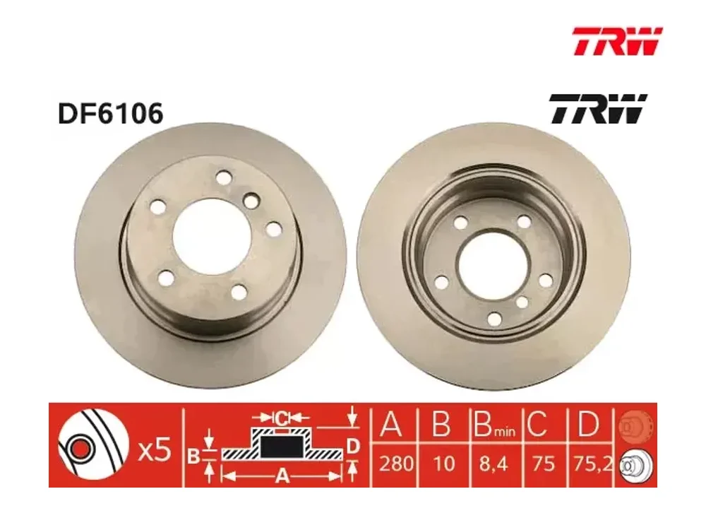 BMW E85 Fren Diski TRW DF6106