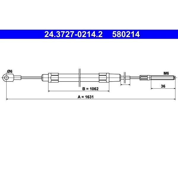 BMW 3 Serisi E36 El Fren Teli 34411160134 24.3727-0214.2 ATE