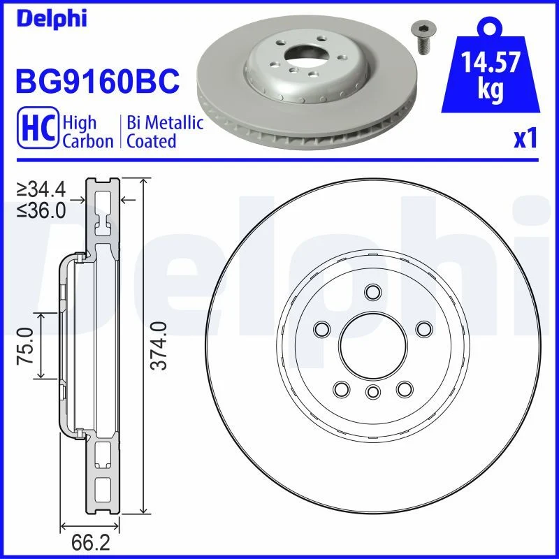 BMW F01 F02 F03 F04 F06 F07 Fren Diski Ön DELPHI BG9160BC