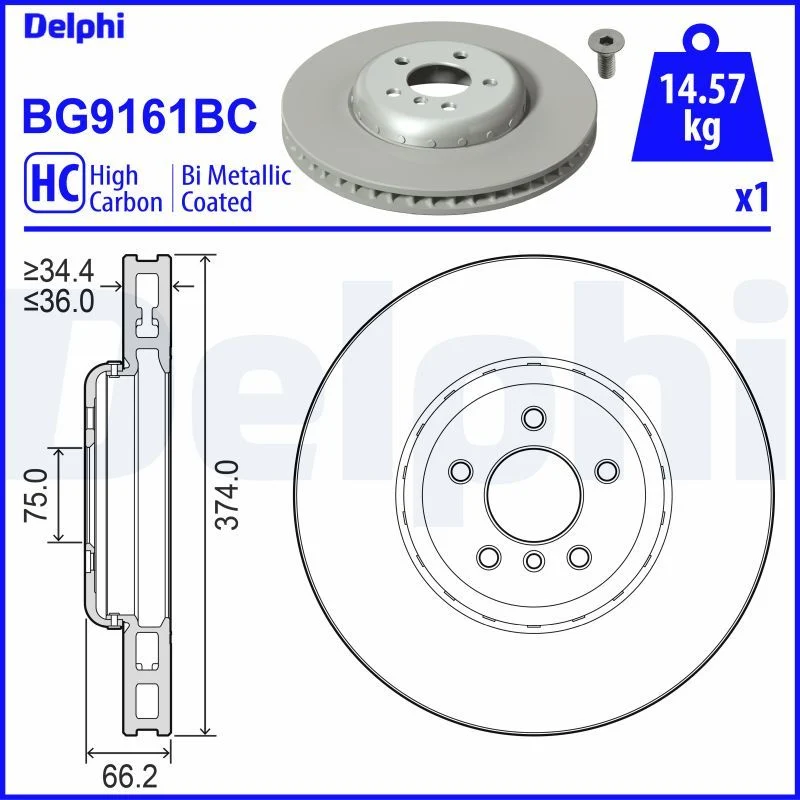 BMW F01 F02 F03 F04 F06 F07 Fren Diski Ön DELPHI BG9161BC