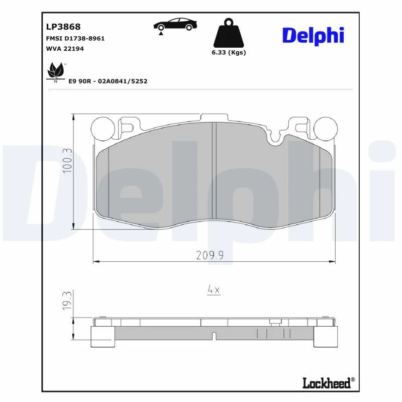 BMW F15 F85 Fren Balatası Ön DELPHI LP3868