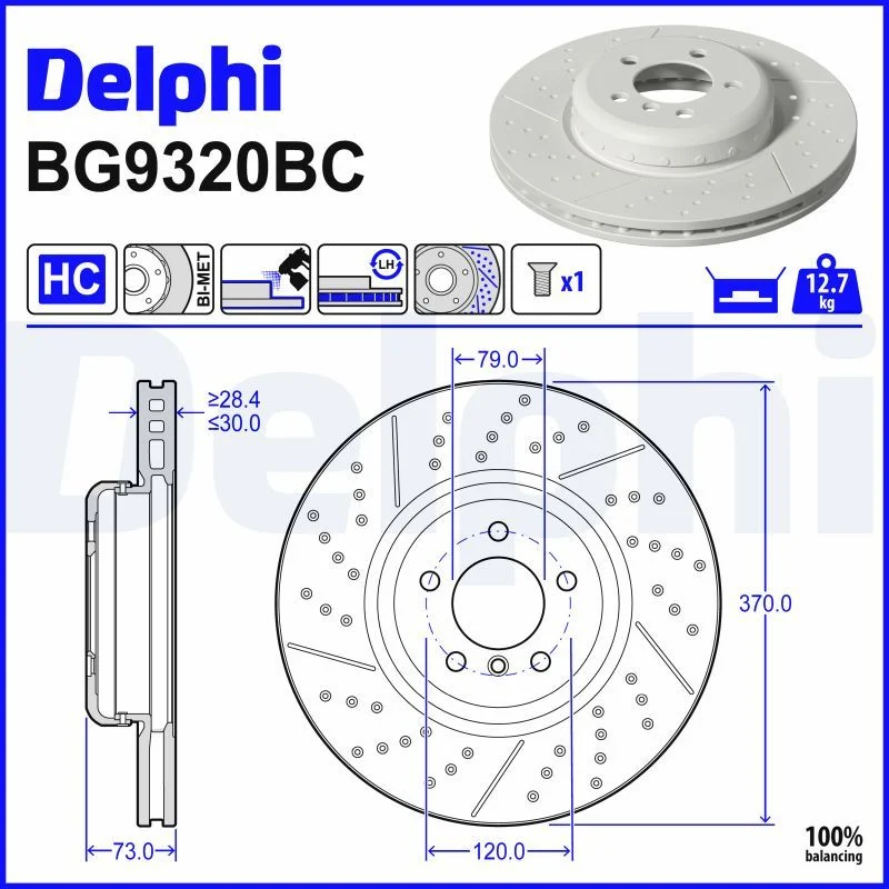 BMW F20 F21 F22 F23 F30 F31 Fren Diski Ön DELPHI BG9320BC