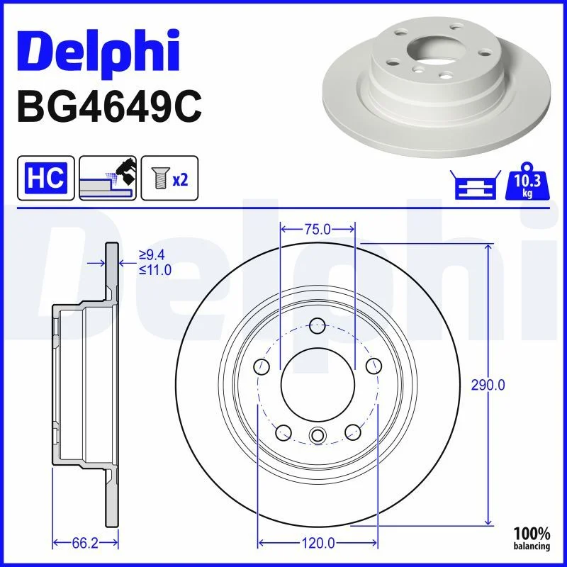 BMW F20 F21 F22 F23 F87 Fren Diski Arka DELPHI BG4649C