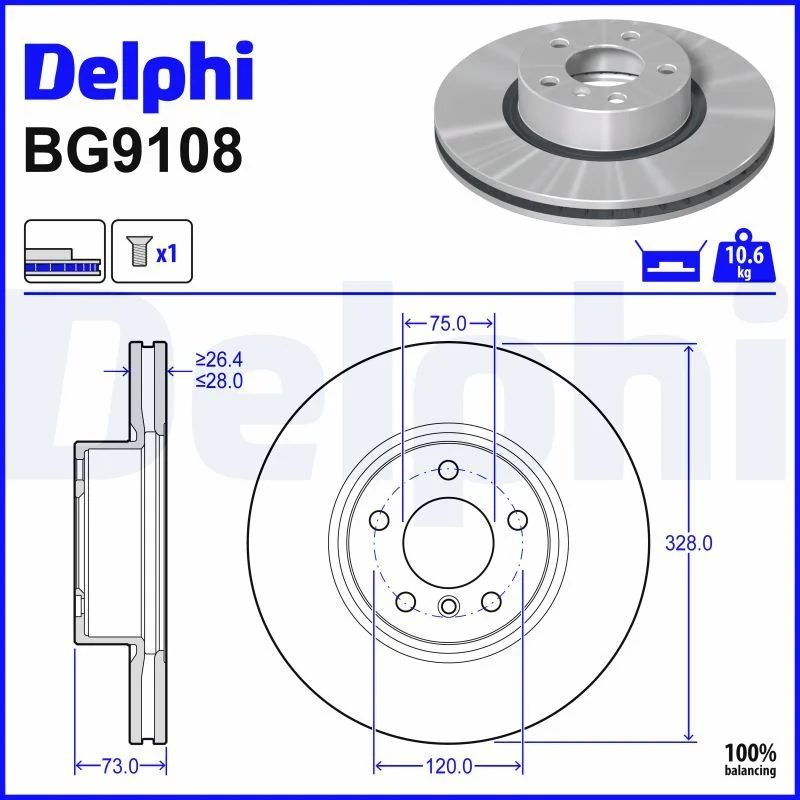 BMW F25 F26 Fren Diski Ön DELPHI BG9108