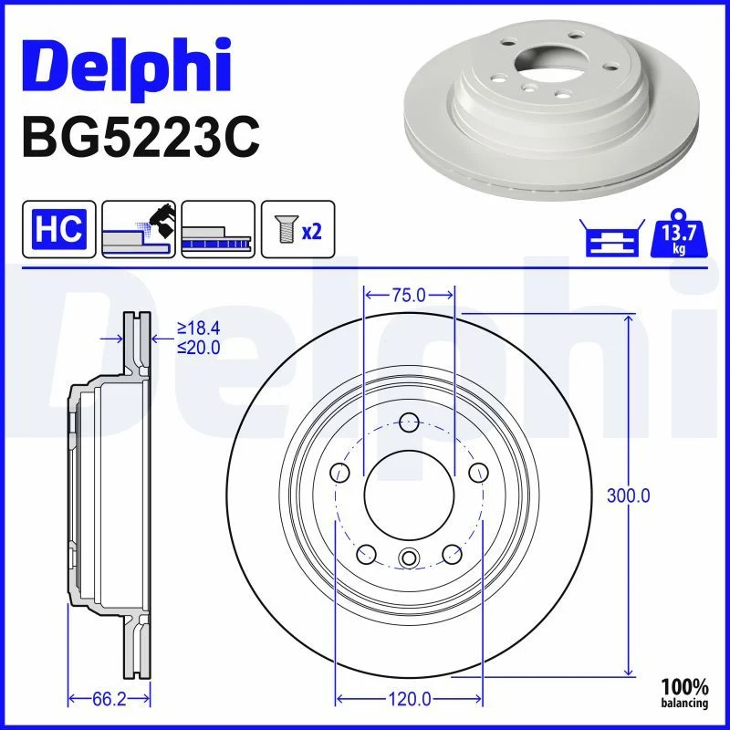 BMW F30 F31 F32 F33 F34 F36 Fren Diski Arka DELPHI BG5223C