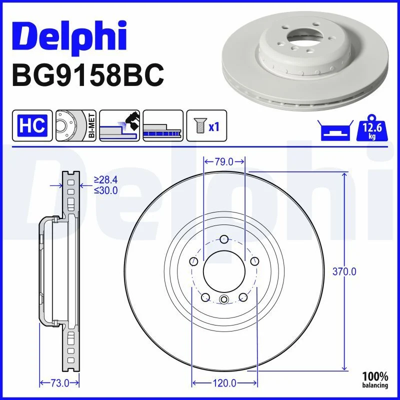 BMW F30 F31 F32 F33 F34 F36 Fren Diski Ön DELPHI BG9158BC