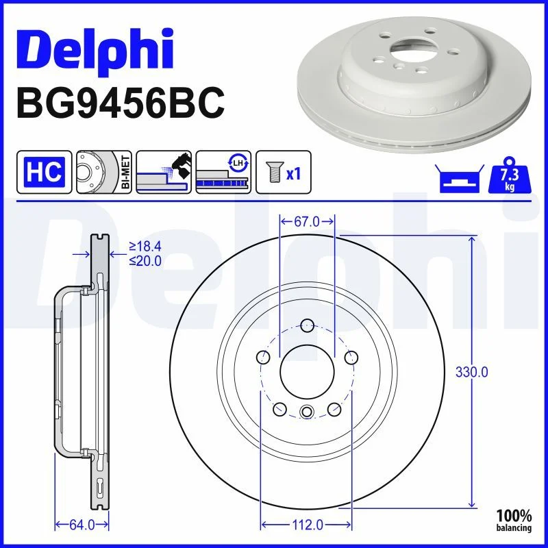 BMW F90 F95 F96 F97 F98 G01 Fren Diski Arka DELPHI BG9456BC
