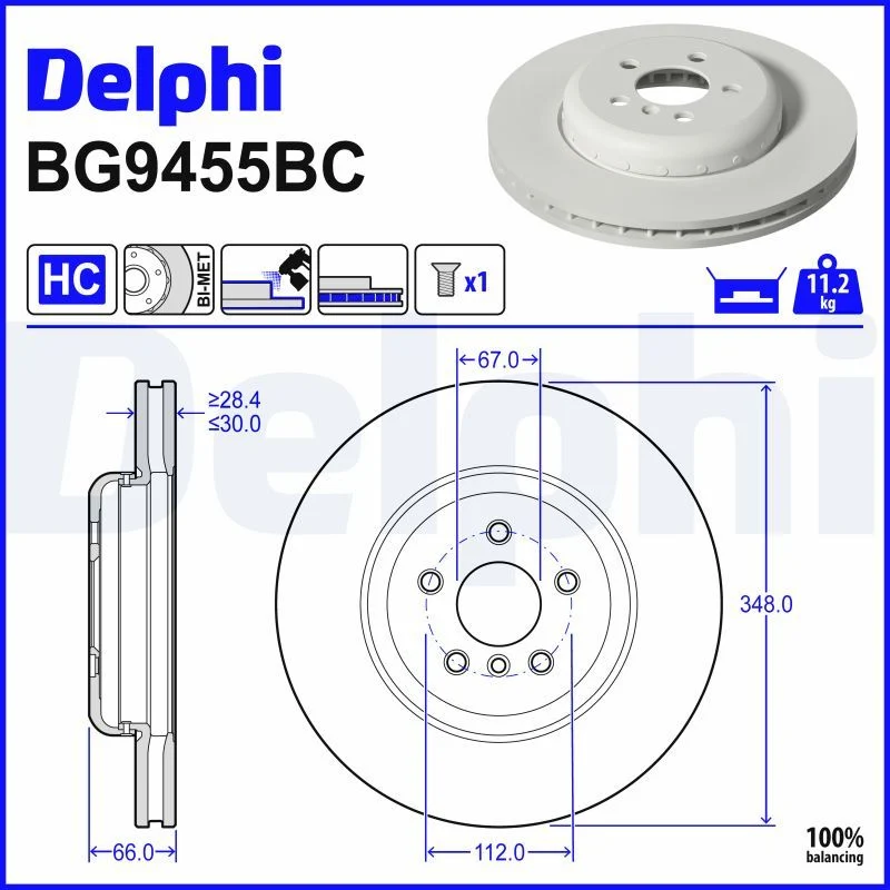 BMW F90 F95 F96 F97 F98 G01 Fren Diski Ön DELPHI BG9455BC