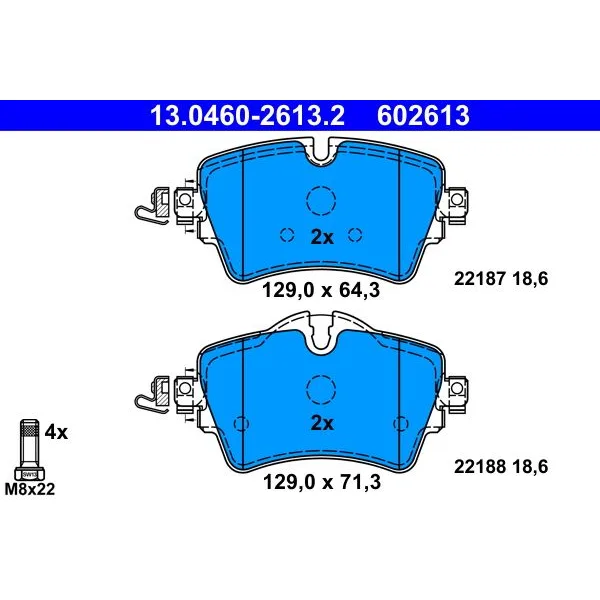 BMW F39 F45 F46 F54… Fren Balatası 34106874034 13.0460-2613.2 ATE - BMW yedek parça