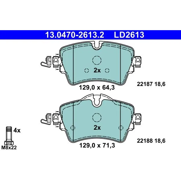 BMW F39 F45 F46 F54… Fren Balatası 34106874034 13.0470-2613.2 ATE - BMW yedek parça