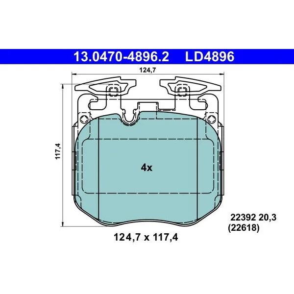 BMW G05 G06 G07 G11… Fren Balatası 34106883510 13.0470-4896.2 ATE - BMW yedek parça