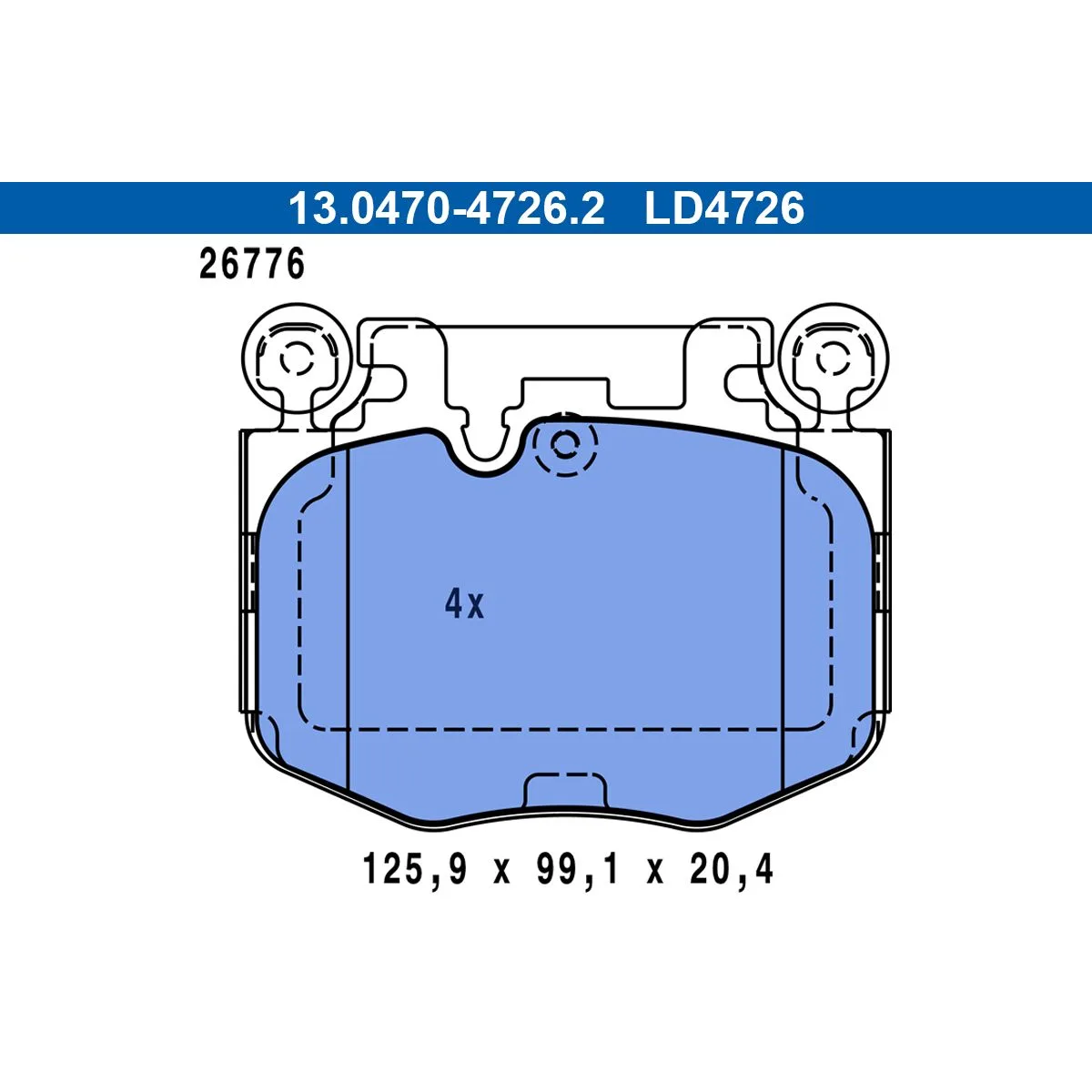 BMW F97 F98 G01 G02… Fren Balatası 34108844368 13.0470-4726.2 ATE - BMW yedek parça
