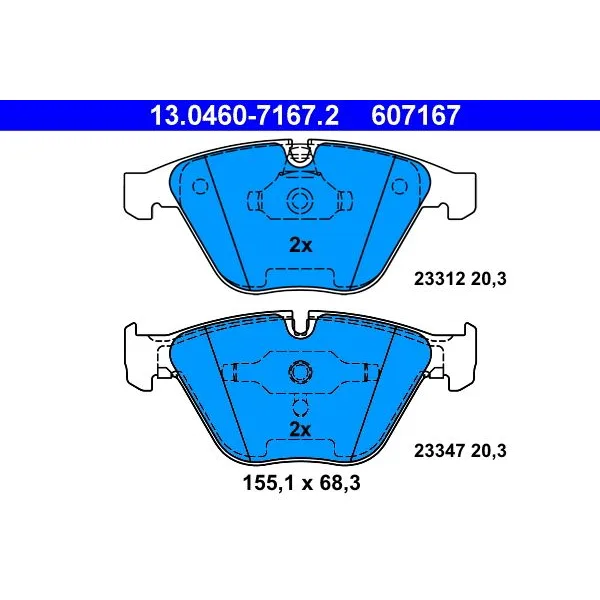 BMW E60 E61 E63 E64… Fren Balatası 34116753668 13.0460-7167.2 ATE - BMW yedek parça