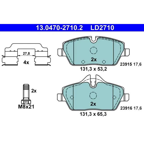 BMW E81 E82 E87 E88… Fren Balatası 34116767143 13.0470-2710.2 ATE - BMW yedek parça