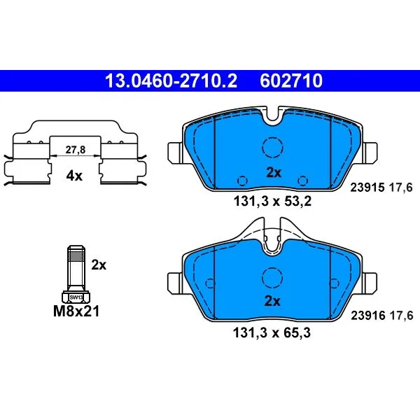 BMW E81 E82 E87 E88… Fren Balatası 34116767144 13.0460-2710.2 ATE - BMW yedek parça