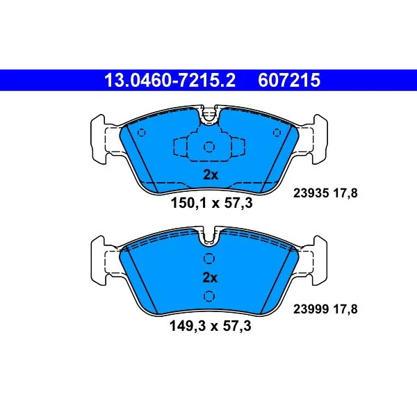 BMW E81 E87 E90 Fren Balatası 34116769951 13.0460-7215.2 ATE - BMW yedek parça