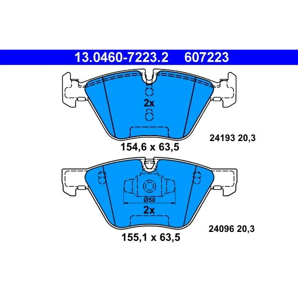 BMW E81 E82 E87 E88… Fren Balatası 34116771972 13.0460-7223.2 ATE - BMW yedek parça
